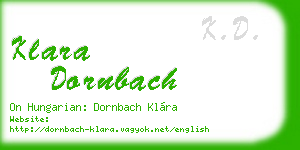 klara dornbach business card